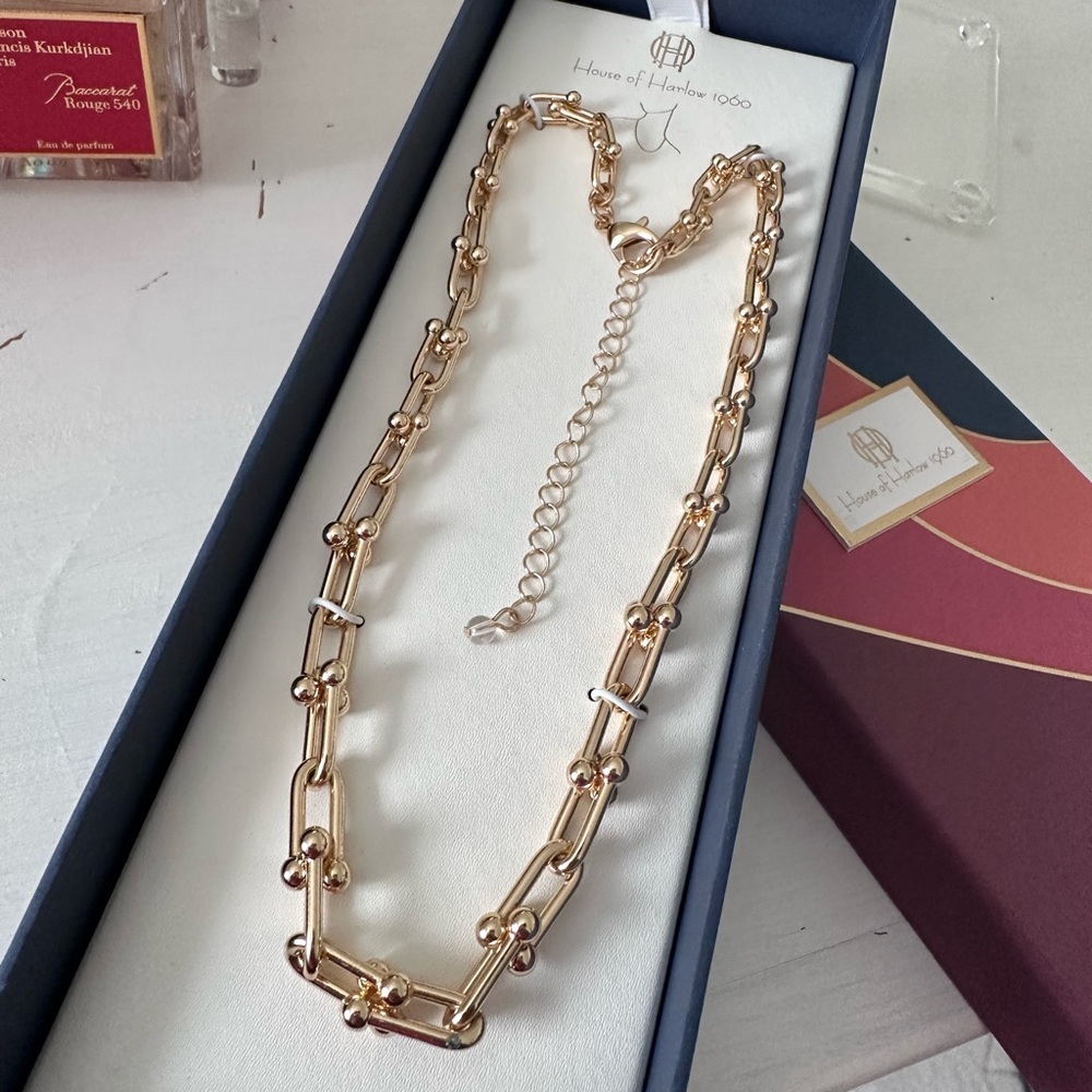 *SOLD* HOUSE OF HARLOW 1960 U LINK CHAIN NECKLACE